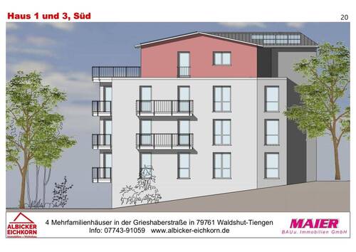 Haus 3: Südseite - Etagenwohnung mit 93,00 m² in Waldshut-Tiengen zum Kaufen