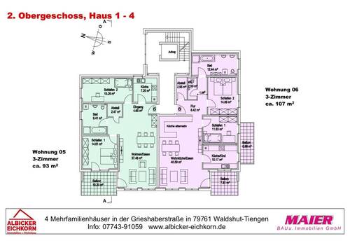 Haus 3: Übersicht Obergeschoss 2 - 