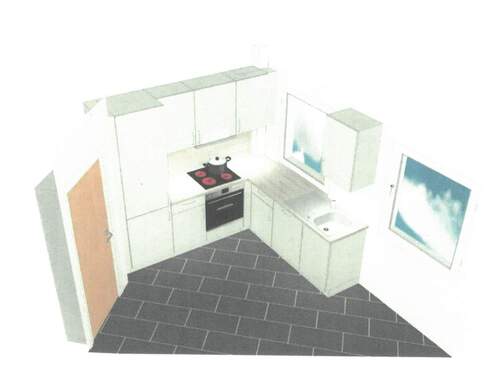  WE 03_OG links - Einbauküche - Schematische Darstellung - Erstbezug: Moderne Wohnung in begehrter Lage