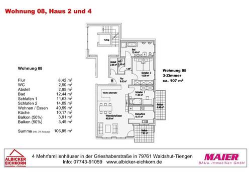 Haus 2: Wohnung 8 - Etagenwohnung mit 107,00 m² in Waldshut-Tiengen zum Kaufen