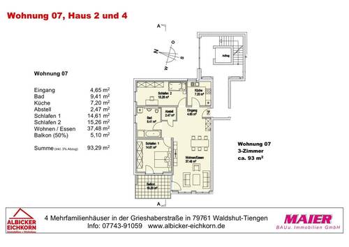 Haus 4: Obergeschoss 3 Wohnung 7 - 