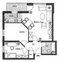 Grundriss 3-Raum-Wohnung - 