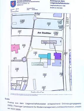 Auszug Liegenschaftskataster - 