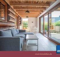 Naturstammhaus mit modernem Anbau: EFH oder Wochenendhaus der Extraklasse! Käuferprovisionsfrei. - Ulrichstein