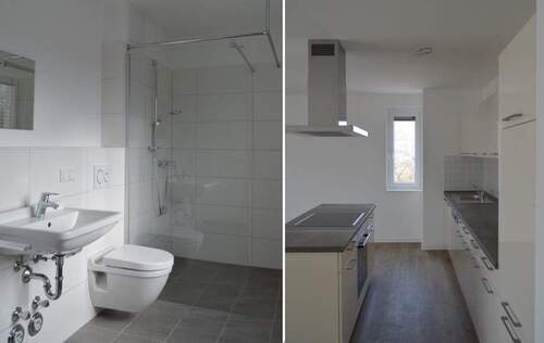 Badezimmer u. Küche inkl. EBK - 2 Zimmer Etagenwohnung in Lahr