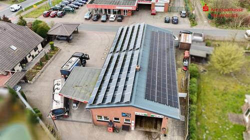 Luftbild Tankstelle - Einfamilienhaus zum Kaufen in Voltlage