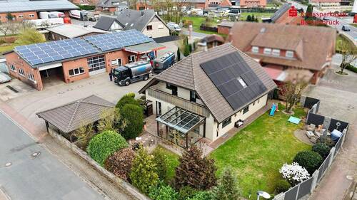 Luftbild Wohnhaus und Tankstelle - Einfamilienhaus in Voltlage zum Kaufen