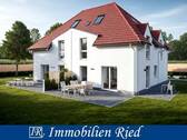 Hausansicht - Neubau einer modernen Doppelhaushälfte in sonniger Lage in Neuburg an der Donau
