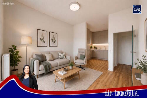 Titel mit KI möbliert_neu - *** Barrierefreie 2-Zimmer-Wohnung mit Aufzug und Terrasse in Kannenstieg ***