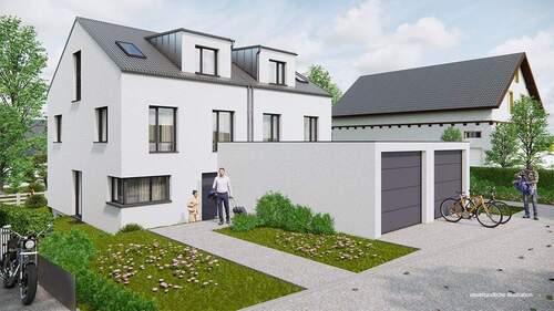 Ansicht - Doppelhaushälfte mit 157,00 m&sup2; in Rutesheim / Perouse zum Kaufen