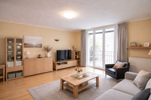 Wohnzimmer Visualisierung - 2 Zimmer Etagenwohnung zum Kaufen in München