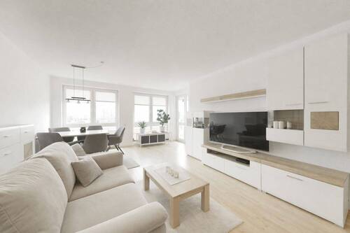 Das großzügige Wohnzimmer - 2 Zimmer Etagenwohnung in Rostock