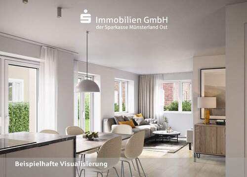 Wohnzimmer - 1 Zimmer Mehrfamilienhaus, Wohnhaus in Münster