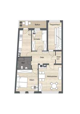 Obergeschosswohnung - 