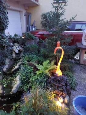 Hof abends. - 4 Zimmer Terrassenwohnung in Büttelborn