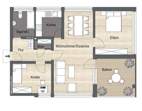 Obergeschosswohnung - 