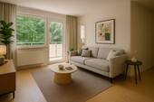 Wohnzimmer Einrichtungsbeispiel-Visualisierung - 2 Zimmer Etagenwohnung zur Miete in Chemnitz