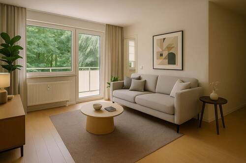 Wohnzimmer Einrichtungsbeispiel-Visualisierung - 2 Zimmer Etagenwohnung zur Miete in Chemnitz