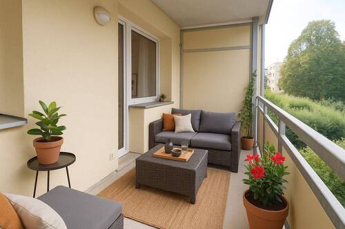 großer Balkon Einrichtungsbeispiel-Visualisierung - 