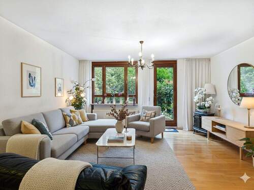 Wohnzimmer gestaged - 5 Zimmer Reihenmittelhaus in Stuttgart