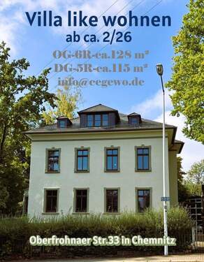 Hübsch mieten in einer Villa - Erstbezug April 26 - 6R - 1.OG Rabenstein