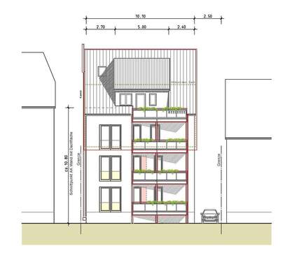 Ansicht Westen gem. Planung - 