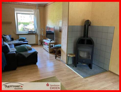 Wohnzimmer mit Kaminofen - 