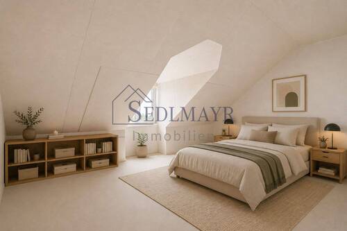 Ansicht DG Schlafzimmer visualisiert - 
