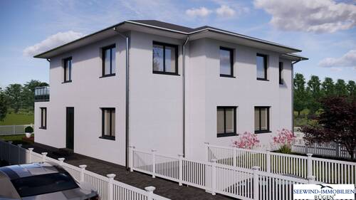 Die gepflegte Vorderansicht aus der Vilmstraße - 4 Zimmer Doppelhaushälfte zum Kaufen in Putbus