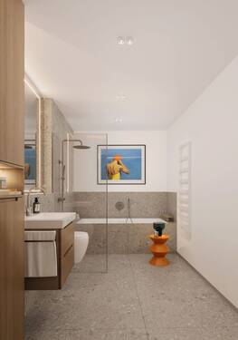 Visualisierung Badezimmer - 2 Zimmer Terrassenwohnung zum Kaufen in Berlin
