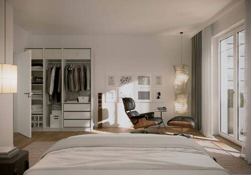 Visualisierung Schlafzimmer - Terrassenwohnung mit 68,80 m&sup2; in Berlin zum Kaufen