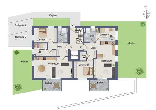 Wohnung Nr. 1, linke Seite - 