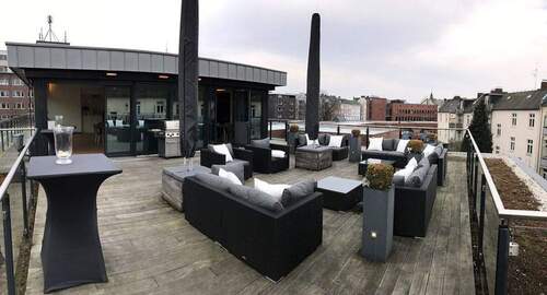 Dachterrasse mit Polstern - Büro zur Miete in Hamburg