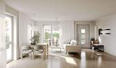Innenvisualisierung Wohnbereich - 2 Zimmer Terrassenwohnung in Hamburg