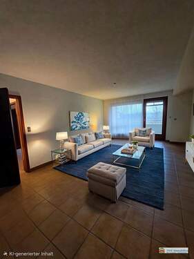 Wohnzimmer- virtually staged - 3 Zimmer Etagenwohnung in Leverkusen