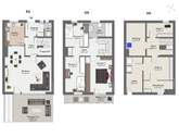 Grundriss des Reihenmittelhauses - 