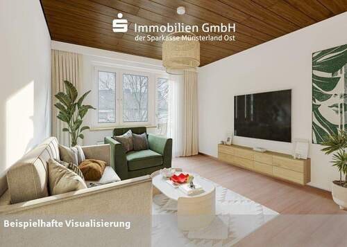 Wohnzimmer - 3 Zimmer Etagenwohnung zum Kaufen in Ahlen