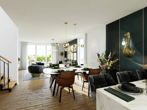 Visualisierung_Glam_Wohnzimmer - 4 Zimmer Reihenendhaus in Radebeul