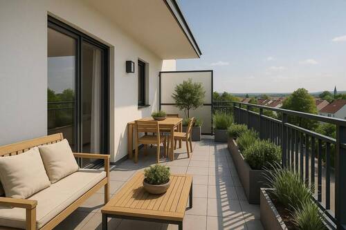 Loggia - Außergewöhnliche Wohnqualität im Herzen von St. Ingbert 3 Zimmer mit großer Terrasse