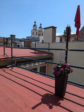 Blick vom Balkon auf die Stadtkirche - 9 Zimmer Reihenmittelhaus zum Kaufen in Lutherstadt Wittenberg