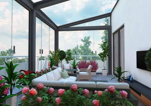 WINTERGARTEN (visualisiert) - ERSTBEZUG IHRES TRAUM-PENTHOUSE MIT WEITBLICK - Exklusive Lage im Herzen von Neu-Anspach