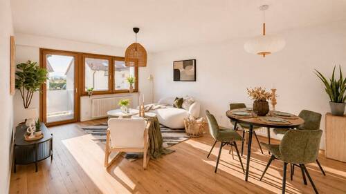 Wohnzimmer - Charmante 3-Zimmer-Wohnung in gepflegtem Mehrfamilienhaus mit Balkon