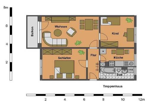 Bild 4 - Etagenwohnung mit 65,80 m&sup2; in Oschersleben zur Miete