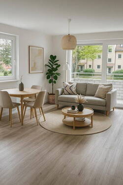 Wohnzimmer (Möblierungs-Bsp.) - 2 Zimmer Etagenwohnung zur Miete in Bad Dürrheim