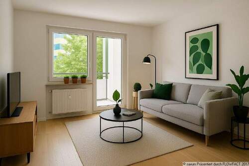 Wohnzimmer - Visualisiert (Beispiel) - Renoviert, ruhig gelegen und mit EBK – perfekt für Singles oder Paare