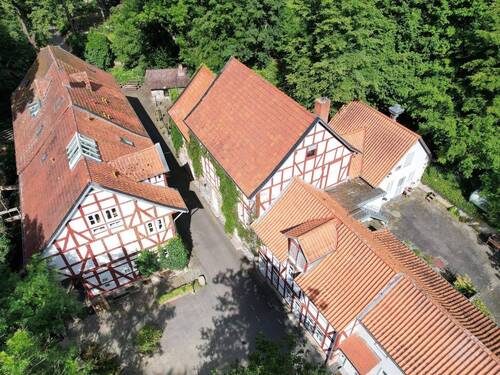 Das Fachwerkensemble aus der Vogelperspektive - 1 Zimmer Hotel, Pension, Gasthof zum Kaufen in Homberg