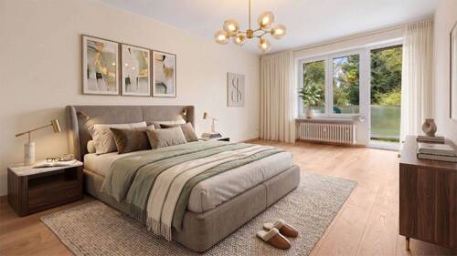 Schlafzimmer - Staging - 6 Zimmer Doppelhaushälfte in München