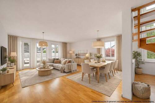 Wohn-Esszimmer Einrichtungsbeispiel - 3 Zimmer Etagenwohnung in München