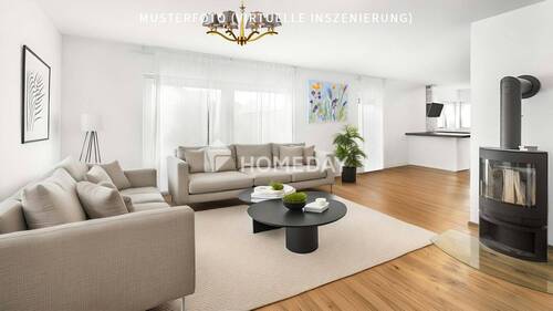 EG Wohnzimmer 2-Musterfoto (virtuelle Inszenierung)10 - Doppelhaushälfte mit 160,00 m² in Schifferstadt zum Kaufen