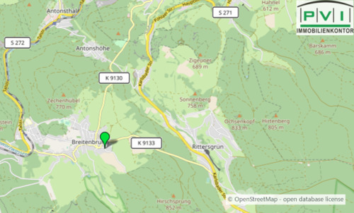 Umgebungskarte 1 - 5 Zimmer Etagenwohnung zur Miete in Breitenbrunn/Erzgebirge